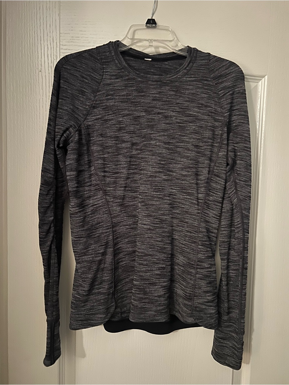Lululemon space dye long sleeve top, charcoal gray, 10